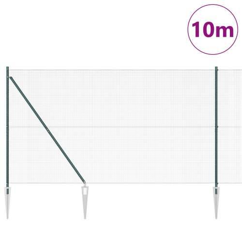 zavarena žičana ograda s 7 šiljcima zeleni 1,5x10 m čelik Cijena