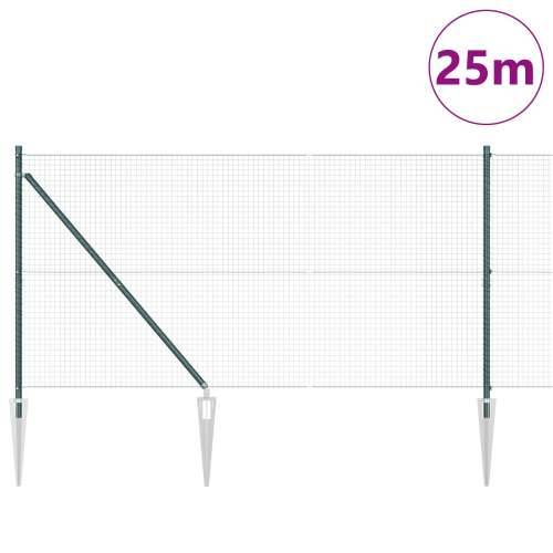 zavarena žičana ograda s 13 šiljatih postova Zelena 1.2x25 m čelik Cijena