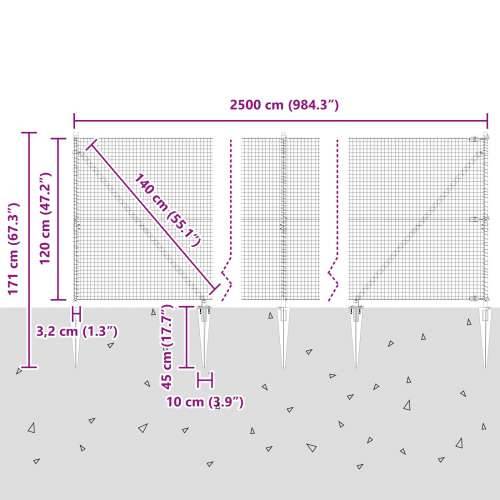 zavarena žičana ograda s 13 šiljatih postova Zelena 1.2x25 m čelik Cijena