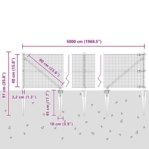 zavarena žičana ograda s 13 šiljaka Zelena 0.4x50 m čelik Cijena