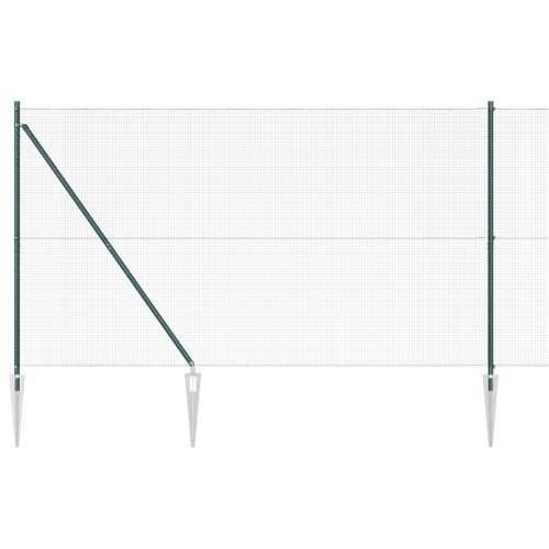 zavarena žičana ograda s 13 šiljastih postova Zelena 1.5x50 m Čelik Cijena
