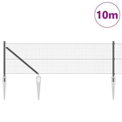zavarena žičana ograda s 7 sidrenih postova siva 0.6x10 m čelik Cijena