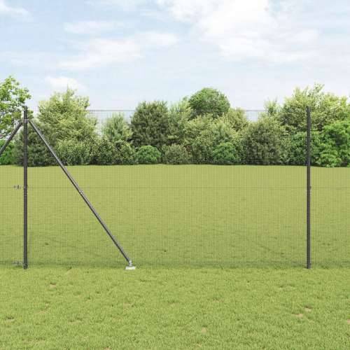 Zavarena Žičana Ograda s 7 Šiljastih Stupova SIVA 1.6 x 10 m Čelik Cijena