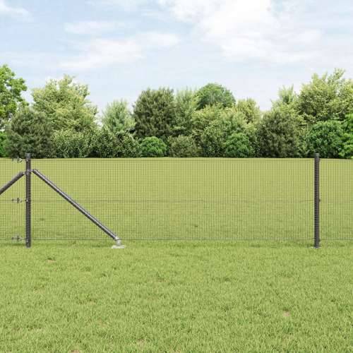 Zavarena žičana ograda s 13 šiljatih stupova Siva 0.6x25 m čelik Cijena