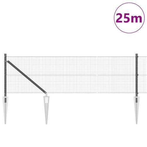 zavarena žičana ograda s 13 šiljaka Siva 0.6x25 m Čelik Cijena