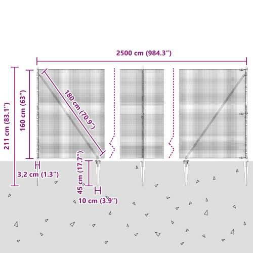 Zavarena žičana ograda s 13 šiljaka Siva 1.6x25 m Čelik Cijena