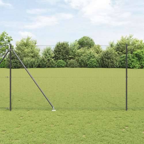 zavarena žičana ograda s 13 šiljatih stubova siva 1.6x25 m čelik Cijena