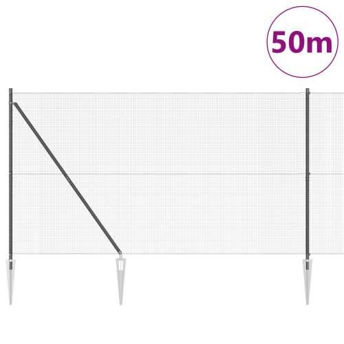 zavarena žičana ograda s 13 fiksnih stubova Siva 1.5x50 m Čelik Cijena