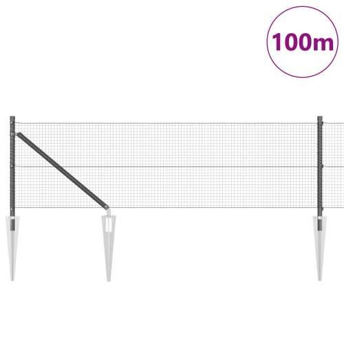 zavarena žičana ograda s 13 sidrenih stupova siva 0.5x100 m čelika Cijena