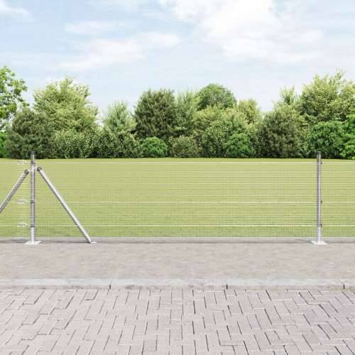 Zavarena žičana ograda s 7 flanged stupova 0.6x10 m Pocinčani čelik Cijena