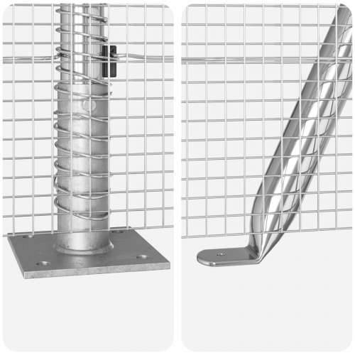 Zavarena žičana ograda s 7 flanged stupova 0.6x10 m Pocinčani čelik Cijena