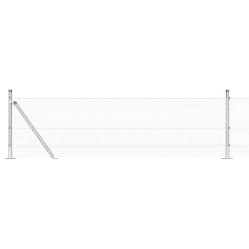 Set stubova ograde  25 x 0.5 m Set od 2 Pocinčani čelik Izdržljivo Cijena