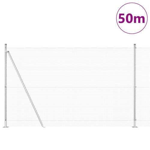 Zavarena Ograda sa 13 Flanšastih Stubova 1.4x50 m Galvanizirani Čelik Cijena
