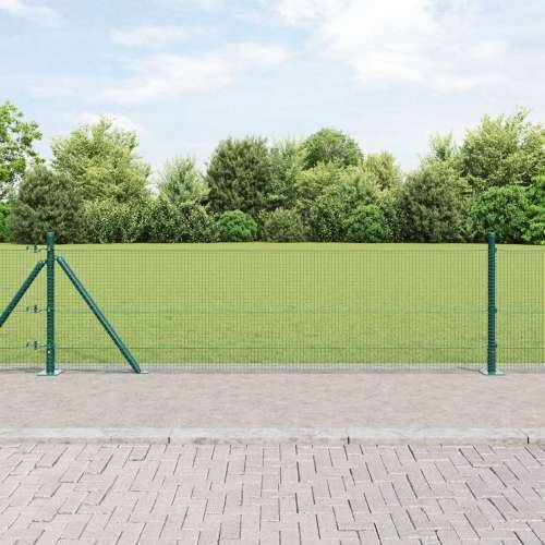 zavarena žičana ograda s 7 flanged stupova Zelena 0.6x10 m Čelik Cijena