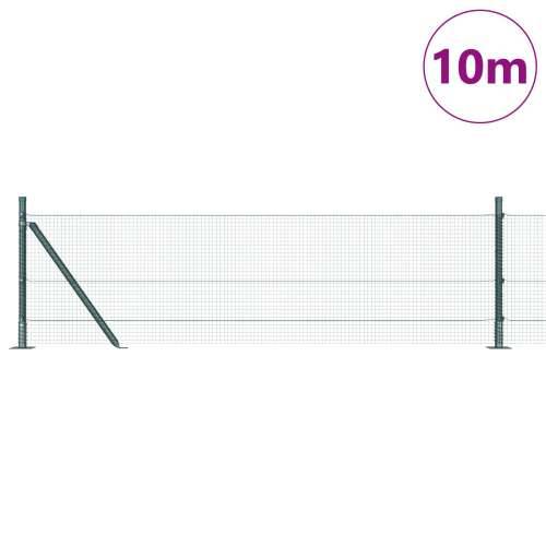 zavarena žičana ograda s 7 flanged stupova Zelena 0.6x10 m Čelik Cijena