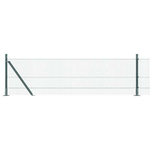 zavarena žičana ograda s 7 flanged stupova Zelena 0.6x10 m Čelik Cijena