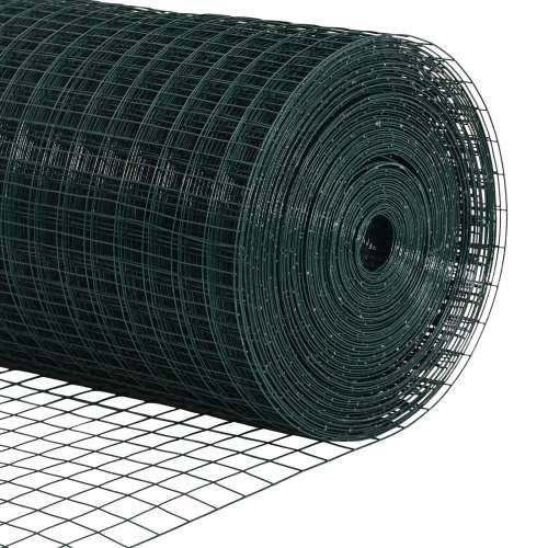 zavarena žičana ograda s 7 flanged stupova Zelena 0.6x10 m Čelik Cijena