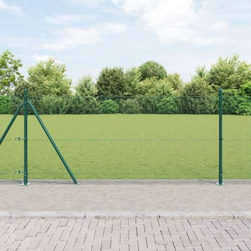 Zavarena žičana ograda s 7 flanged postova Zelena 0.8x10 m čelična Cijena