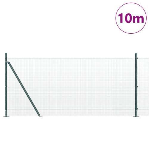Zavarena žičana ograda s 7 flanged postova Zelena 0.8x10 m čelična Cijena