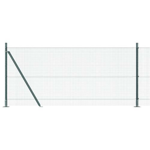 Zavarena žičana ograda s 7 flanged postova Zelena 0.8x10 m čelična Cijena