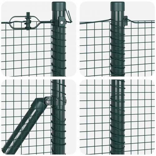 Zavarena žičana ograda s 7 flanged postova Zelena 0.8x10 m čelična Cijena