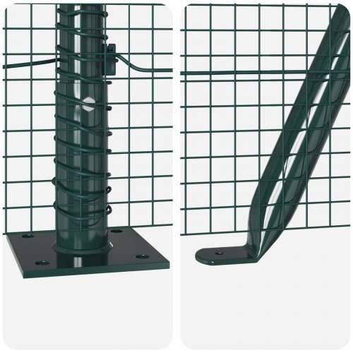 Zavarena žičana ograda s 7 flanged postova Zelena 0.8x10 m čelična Cijena