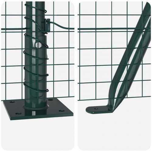 Zavarena Žičana Ograda s 7 Postova s Flangama Zelena 0.8x10 m Čelik Cijena