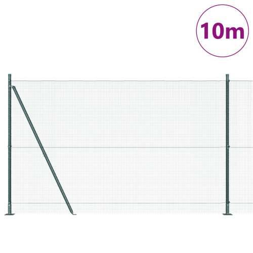 Zavarena žičana ograda s 7 Flanged stupova Zelena 1.6x10 m Čelik Cijena