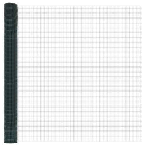 Zavarena žičana ograda s 7 Flanged stupova Zelena 1.6x10 m Čelik Cijena