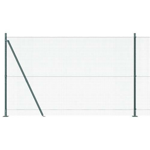 Zavarena žičana ograda s 7 Flanged stupova Zelena 1.6x10 m Čelik Cijena