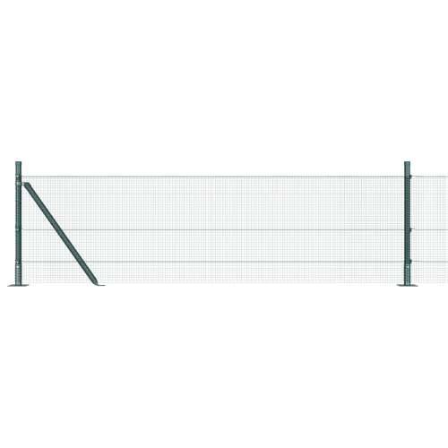 zavarena žičana ograda s 13 stupova s prirubnicom Zelena 0.6x25 m Čelik Cijena