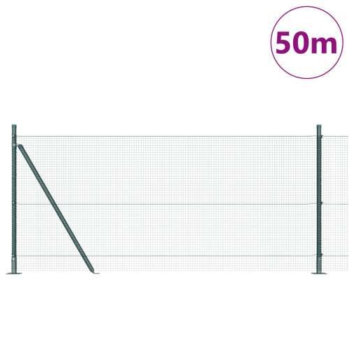 zavarena žičana ograda s 13 prirubničnih stupova Zelena 0.8x50 m čelik Cijena