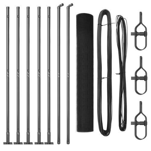 Set stubova ograde Set od 2 Siva Metal 10 x 1 m Izdržljivo Cijena