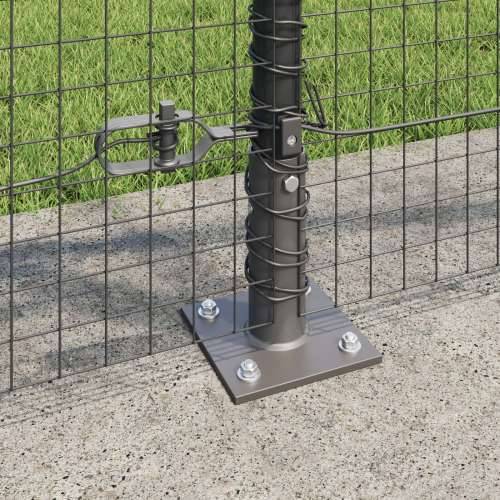 Set stubova ograde Set od 2 Siva Metal 10 x 1 m Izdržljivo Cijena