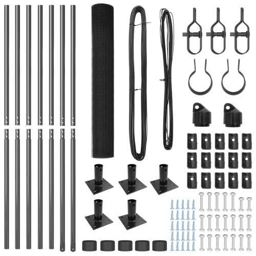 Set stubova ograde Set od 2 Siva Metal 10 x 1 m Izdržljivo Cijena