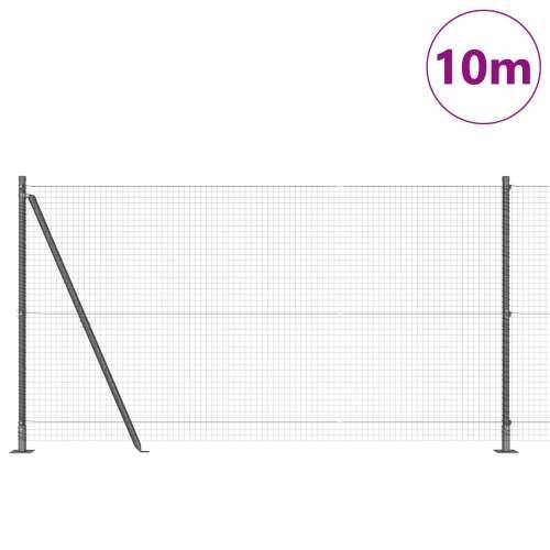 zavarena žičana ograda s 7 flanšastih stupova siva 1.2x10 m čelik Cijena