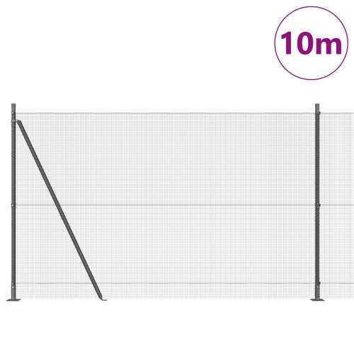 zavarena žičana ograda s 7 stubova s flanšama Siva 1.6x10 m Čelik Cijena