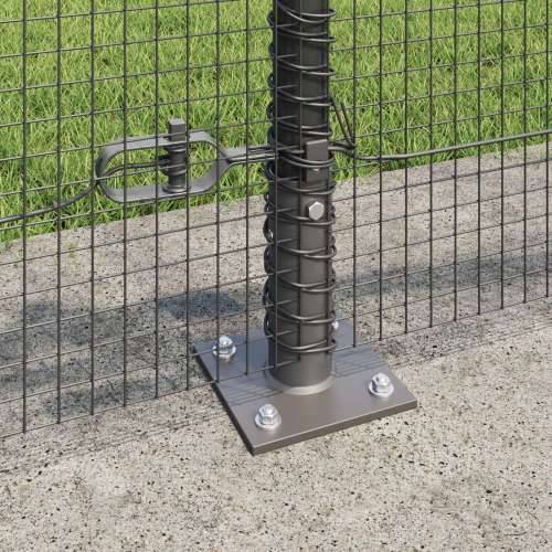 zavarena žičana ograda s 13 flanged postovima siva 0.6x25 m čelik Cijena