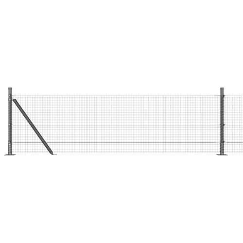 zavarena žičana ograda s 13 flanged postovima siva 0.6x25 m čelik Cijena