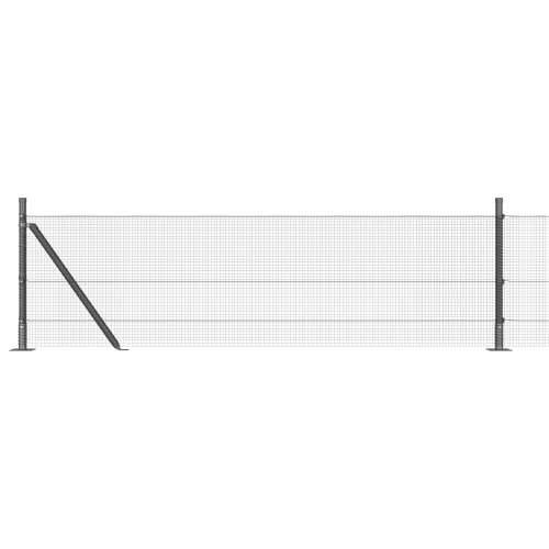 zavarena žičana ograda s 13 stupova s flangama siva 0.5x50 m čelik Cijena