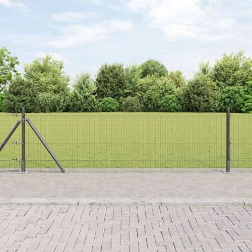 Zavarena Žičana Ograda s 13 Flanged Stupovima, Siva 0.5x50 m, Čelik Cijena
