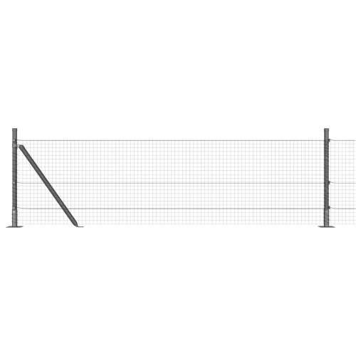 Zavarena Žičana Ograda s 13 Flanged Stupovima, Siva 0.5x50 m, Čelik Cijena