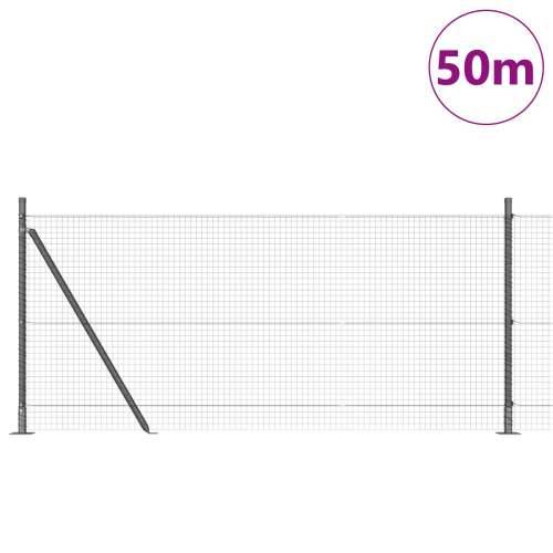 zavarena žičana ograda s 13 flanšastih stupova siva 0.8x100 m čelik Cijena