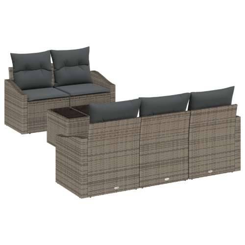 6-dijelni Vrtni Sofa Set s Jastučićima Sivi Poli Ratan Cijena