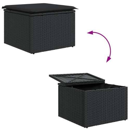 set od 7 dijelova vrtne blagovaonske garniture s jastučićima crni poliratan Cijena
