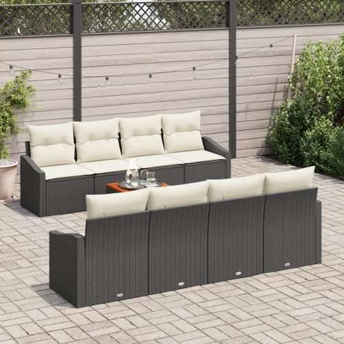 set vrtnih sofa s jastučićima crna poli ratan akacija Cijena