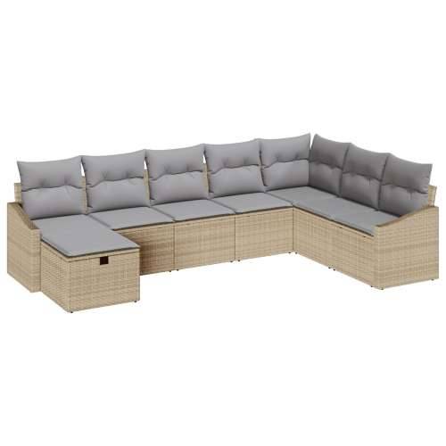 Set od 8 Vrtnih Sofa s Jastucima od Bež Poly Ratana Cijena
