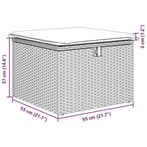 Set od 8 Vrtnih Sofa s Jastucima od Bež Poly Ratana Cijena