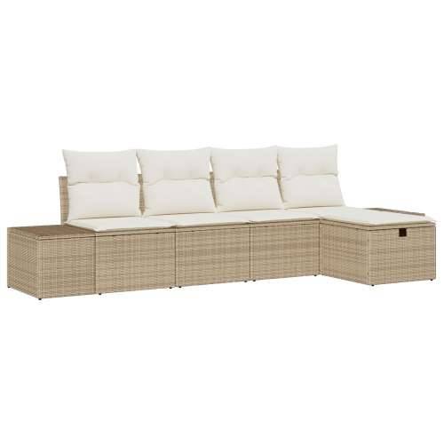 5 komada vrtna sofa set s jastučićima bež poliratan Cijena