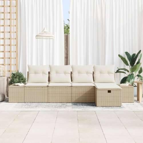 5 komada vrtna sofa set s jastučićima bež poliratan Cijena